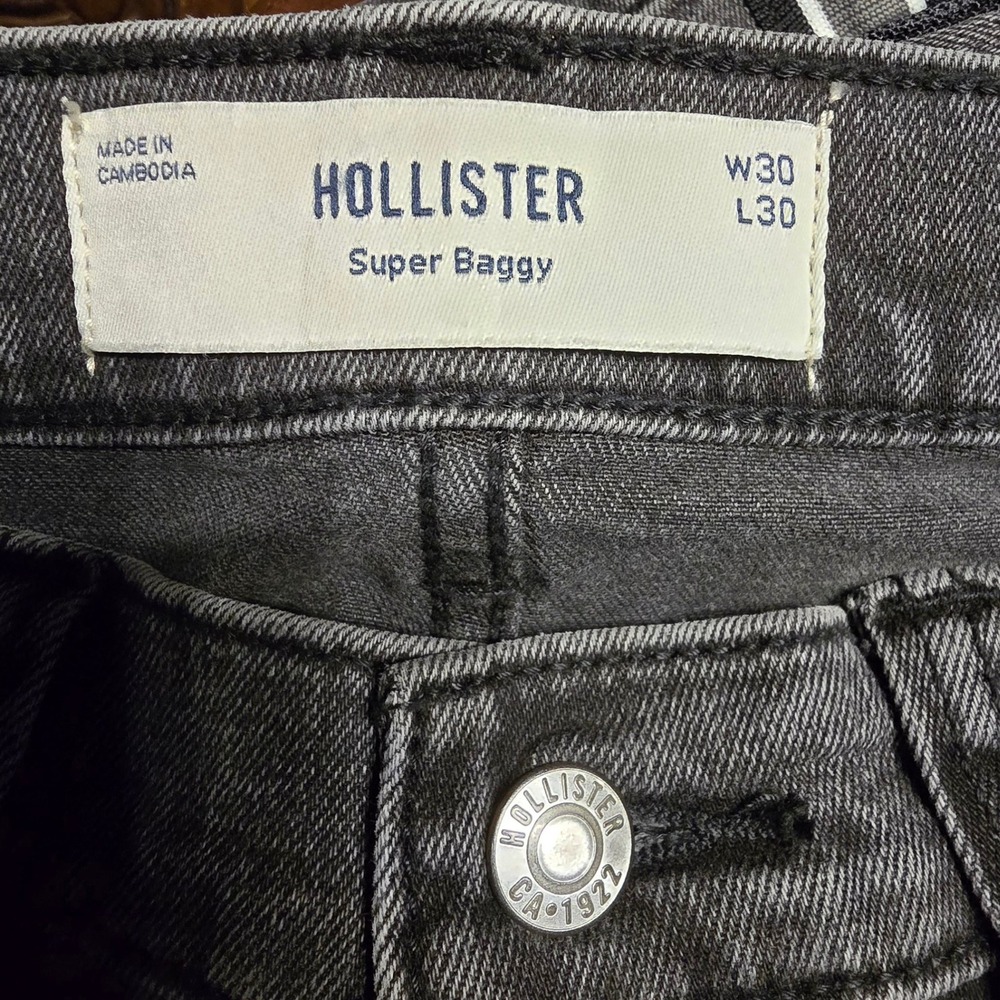 Hollister Super Baggy Jeans W30 L27.5 (TAGGES 30X30) Wide Leg Denim Hemmed